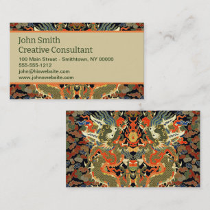 Chinese Aziatische draak kleurrijke kunst Visitekaartje