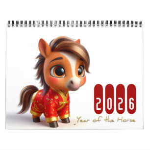 Chinese Baby Zodiac Animals Jaar van het Paard 202 Kalender