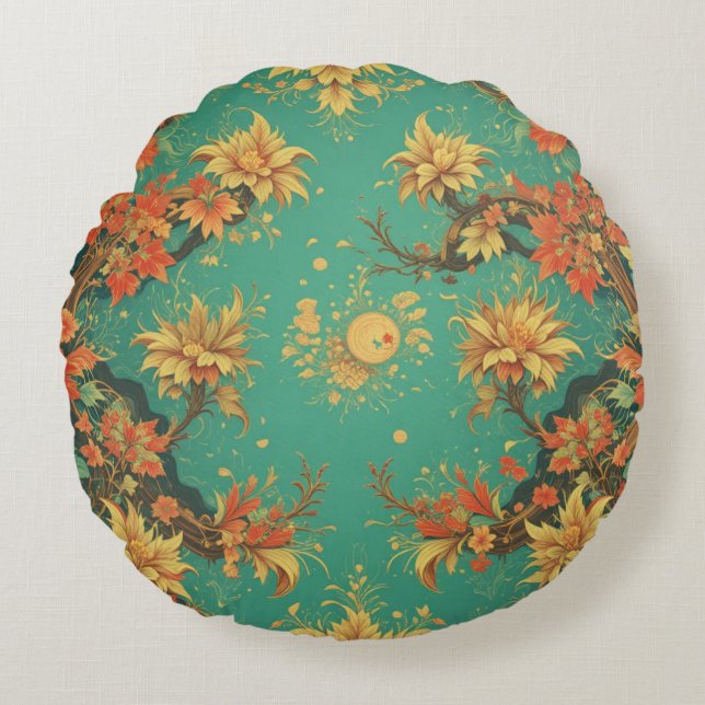 chinese background round pillow rond kussen (Voorkant)