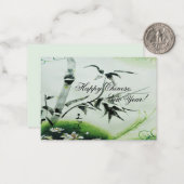 Chinese bamboe in schilderstijl notitiekaartje (Voorkant / Achterkant in situ)