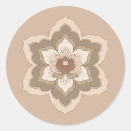 Chinese Baoxiang Bloem in Herfst Brons Ronde Sticker