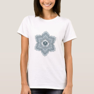 Chinese Baoxiang-bloem in nevelig blauw en inktjad T-shirt