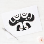 Chinese Beijing Opera China Japan Japans masker Ovale Sticker (Envelop)