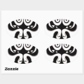 Chinese Beijing Opera China Japan Japans masker Ovale Sticker (Vel)