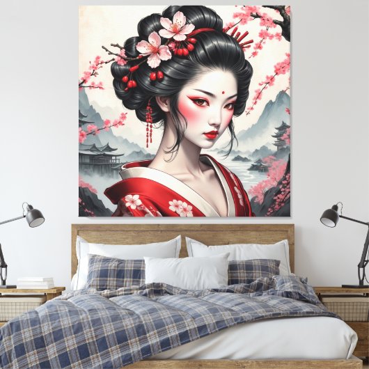 chinese beutey canvas afdruk (Insitu (Slaapkamer))