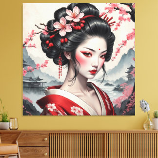 chinese beutey canvas afdruk
