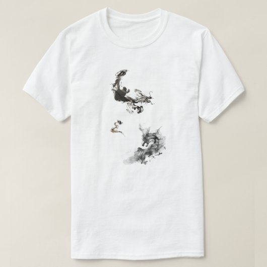 Chinese Black Dragon T-shirt – Mythische Aziatisch (Design voorkant)