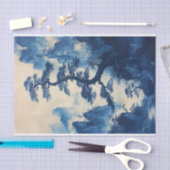 Chinese blauwe inkt schilderij boom decoupage tissuepapier (Craft)