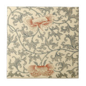 Chinese Bleke Oranje bloemen ~ Gray Leaves ~ * ~ Tegeltje (Voorkant)