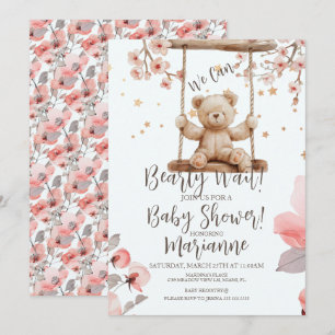  Chinese Bloem Beer Baby Shower Meisje  Kaart