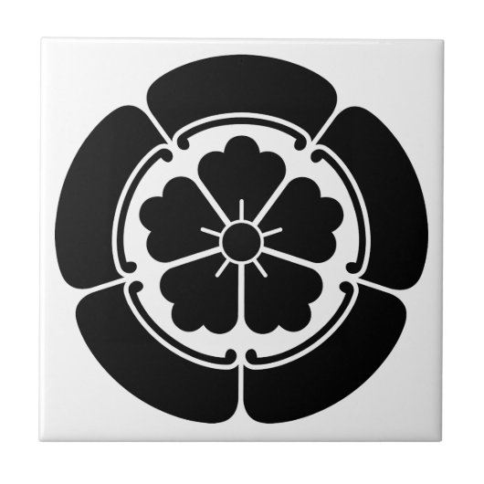 Chinese bloem in goka tegeltje (Voorkant)