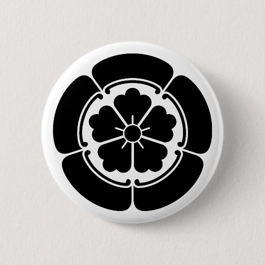 Chinese bloem in wodka ronde button 5,7 cm (Voorkant)
