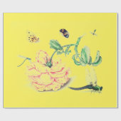 Chinese BLOEM MET INSECTEN GEEL INPAKPAPIER (Vlak)