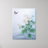 Chinese Bloem met Vlinder Canvas Afdruk (Voorkant)
