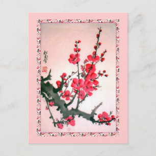 Chinese bloemen 5 briefkaart