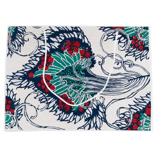 CHINESE BLOEMEN PRINT CADEAUZAK GROOT CADEAUZAKJE (Voorkant)