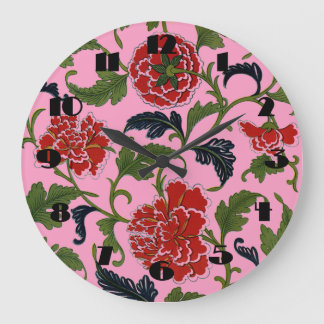 Chinese bloemen wandklok