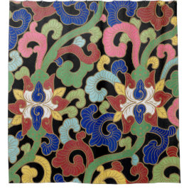 Chinese bloemenillustratie douchegordijn