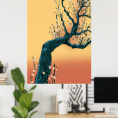 chinese bloesemboom poster (Thuiskantoor)