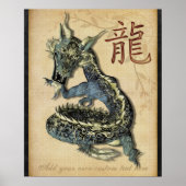 Chinese Blue Dragon Custom Print (Voorkant)