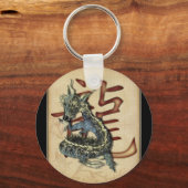 Chinese Blue Dragon Sleutelhanger (Voorkant)