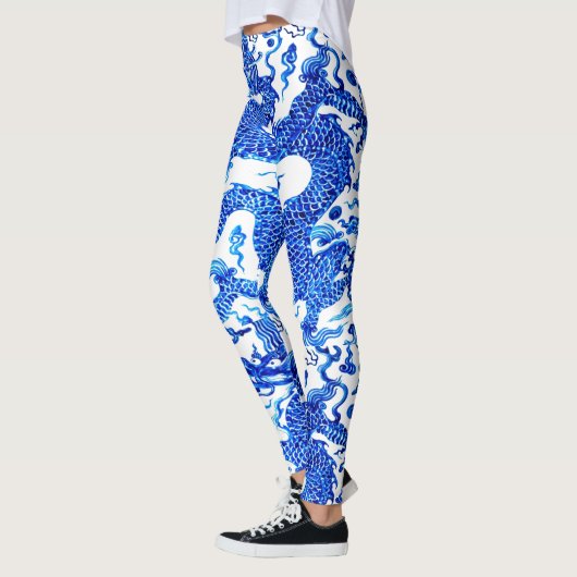 Chinese Blue Dragon Yoga Pants die draaien Leggings (Links)