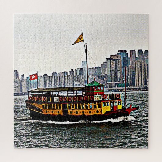 Chinese Boat Victoria Harbour Hong Kong Legpuzzel (Verticaal)