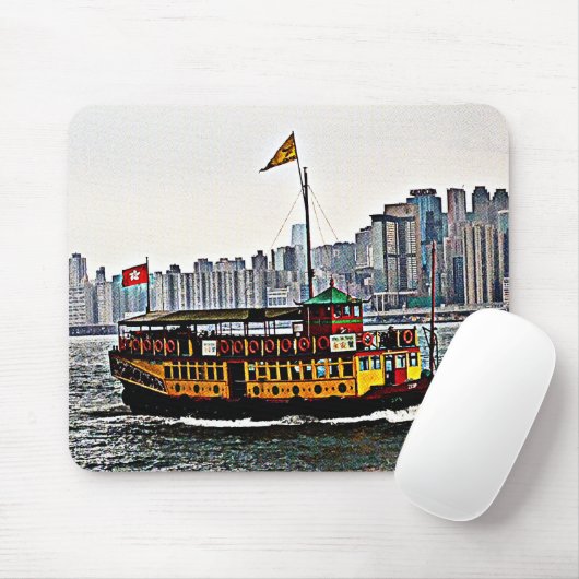 Chinese Boat Victoria Harbour Hong Kong Muismat (Met muis)