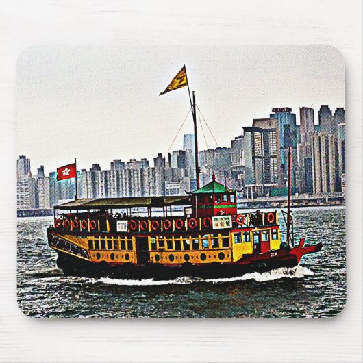 Chinese Boat Victoria Harbour Hong Kong Muismat (Voorkant)
