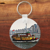 Chinese Boat Victoria Harbour Hong Kong Sleutelhanger (Voorkant)
