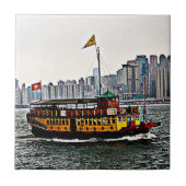 Chinese Boat Victoria Harbour Hong Kong Tegeltje (Voorkant)