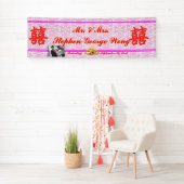 Chinese Brocade Double Happiness Wedding Banner (Insitu)