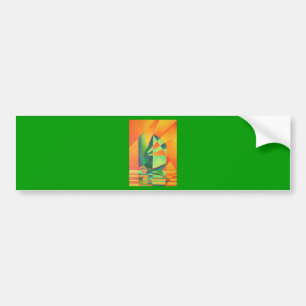 Chinese broeknagels op zonneschijn Oranje en groen Bumpersticker