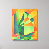 Chinese broeknagels op zonneschijn Oranje en groen Canvas Afdruk (Voorkant)