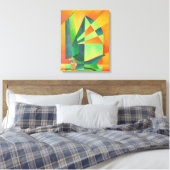 Chinese broeknagels op zonneschijn Oranje en groen Canvas Afdruk (Insitu (Slaapkamer))