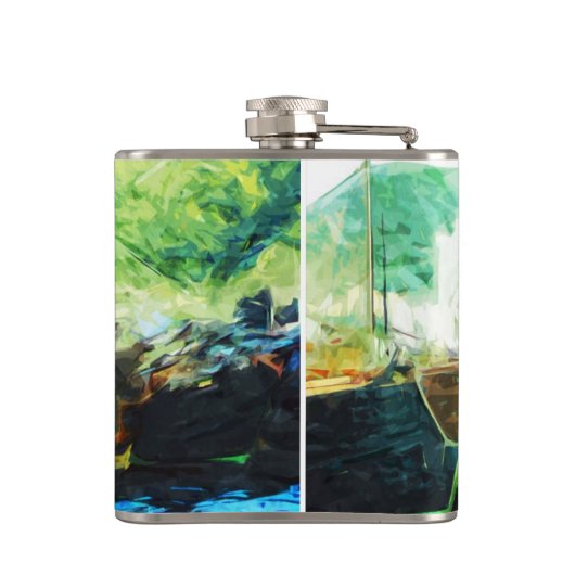 Chinese brok in Hong Kong Harbour Abstract Heupfles (Achterkant)