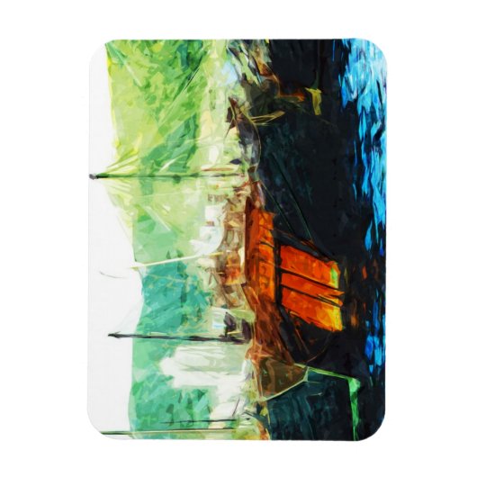 Chinese brok in Hong Kong Harbour Abstract Magneet (Verticaal)