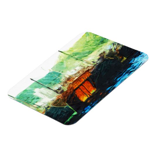 Chinese brok in Hong Kong Harbour Abstract Magneet (Linkerzijde)