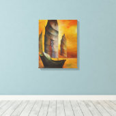 Chinese brok in Ochre en geel Canvas Afdruk (Insitu (Houten vloer))