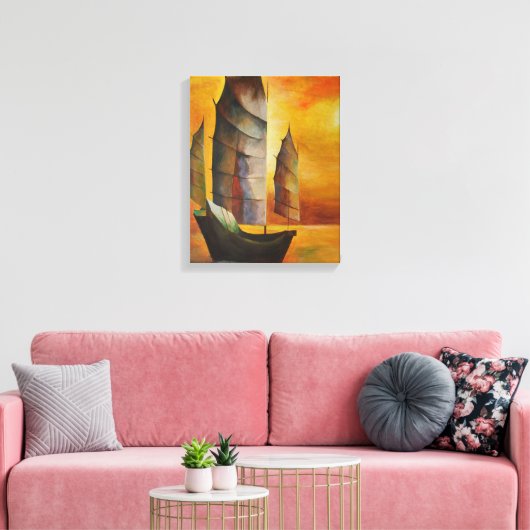Chinese brok in Ochre en geel Canvas Afdruk (Insitu (Woonkamer))