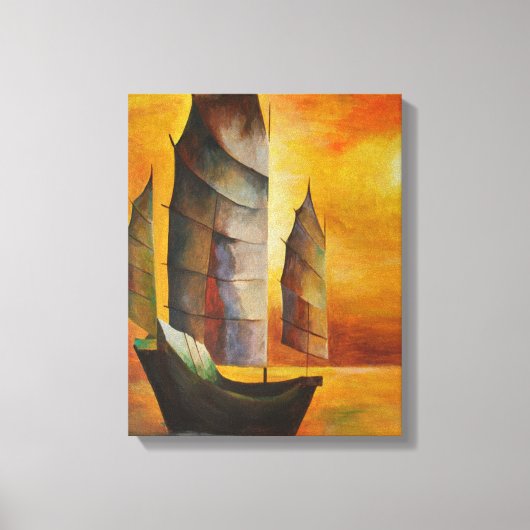 Chinese brok in Ochre en geel Canvas Afdruk (Voorkant)