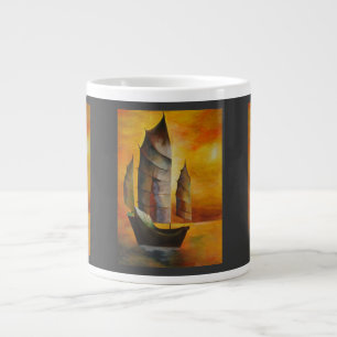Chinese brok in Ochre en geel Grote Koffiekop