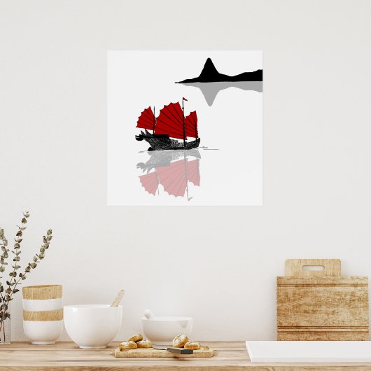 Chinese brokkenschip poster (Keuken)