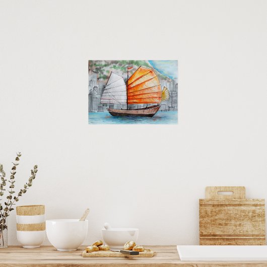 Chinese brokkenschip poster (Keuken)