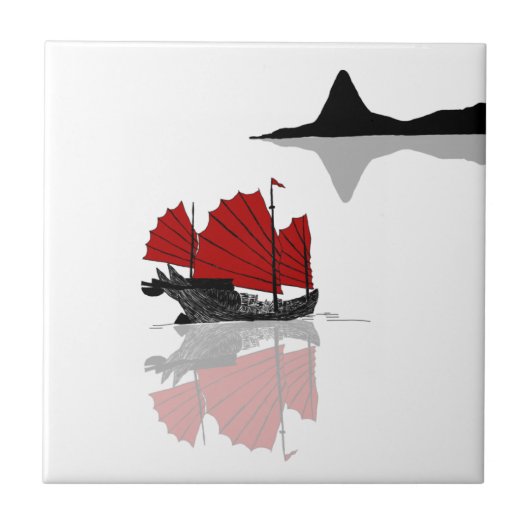Chinese brokkenschip tegeltje (Voorkant)