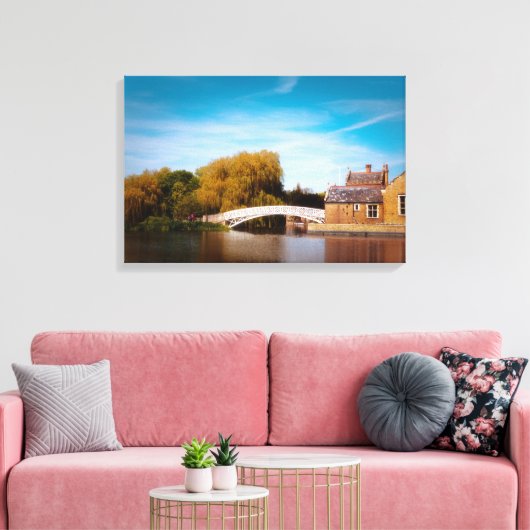 Chinese brug in Godmanchester Canvas Afdruk (Insitu (Woonkamer))