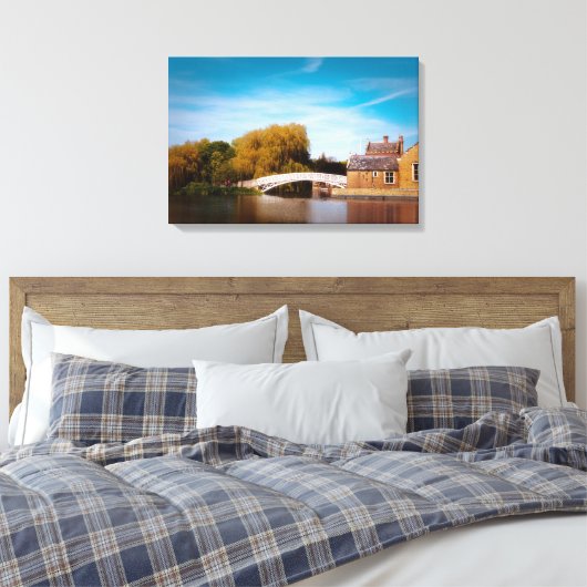 Chinese brug in Godmanchester Canvas Afdruk (Insitu (Slaapkamer))