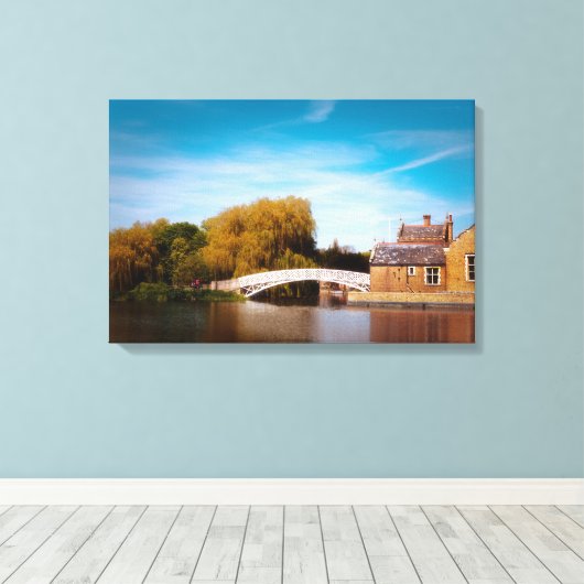 Chinese brug in Godmanchester Canvas Afdruk (Insitu (Houten vloer))