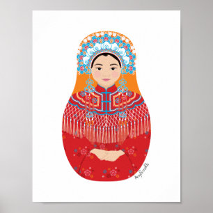 Chinese Bruid Matryoshka Poster