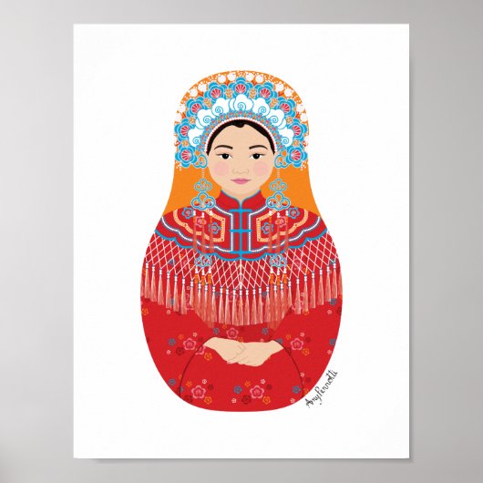 Chinese Bruid Matryoshka Poster (Voorkant)
